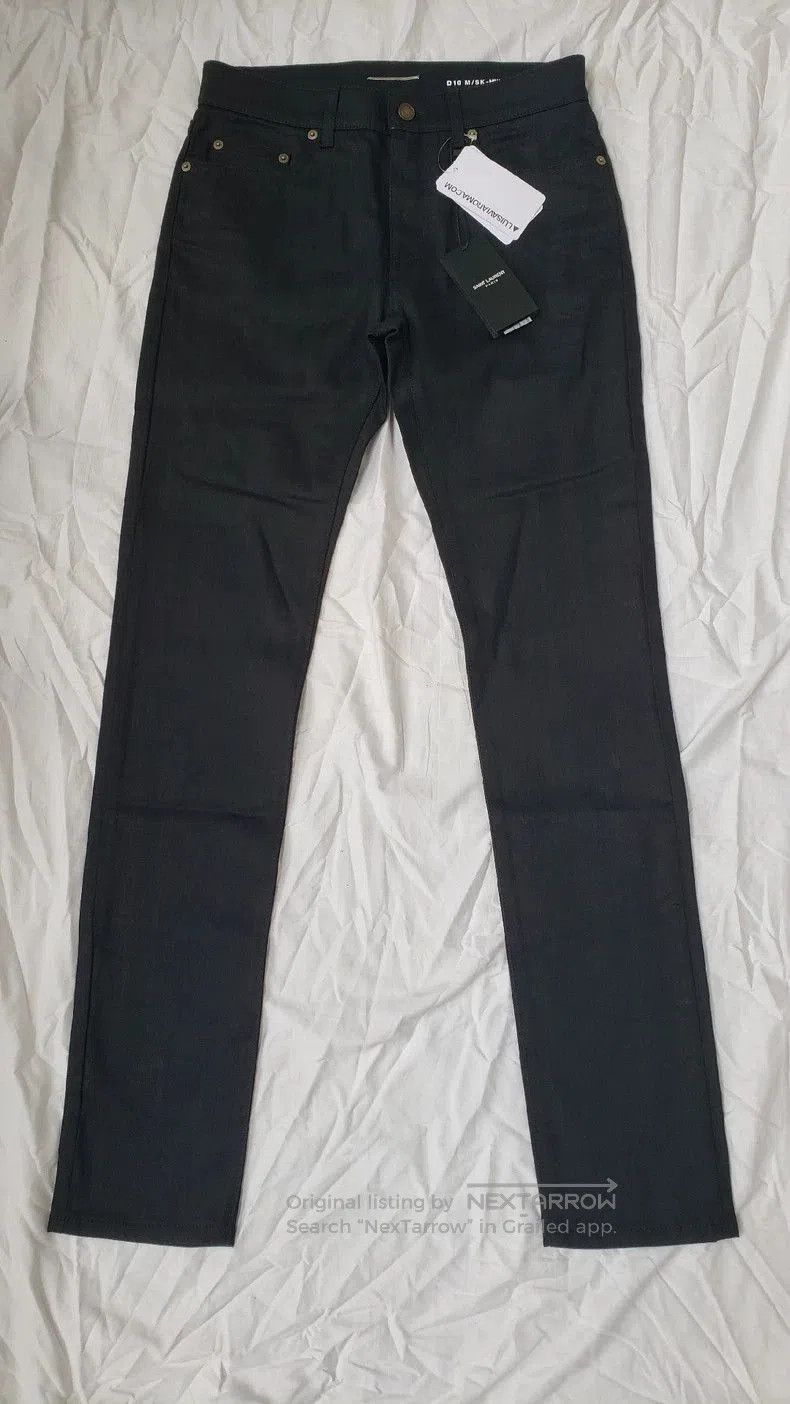 Hedi Slimane SAINT LAURENT Paris SLP D01 Raw Hem Denim Black Jeans