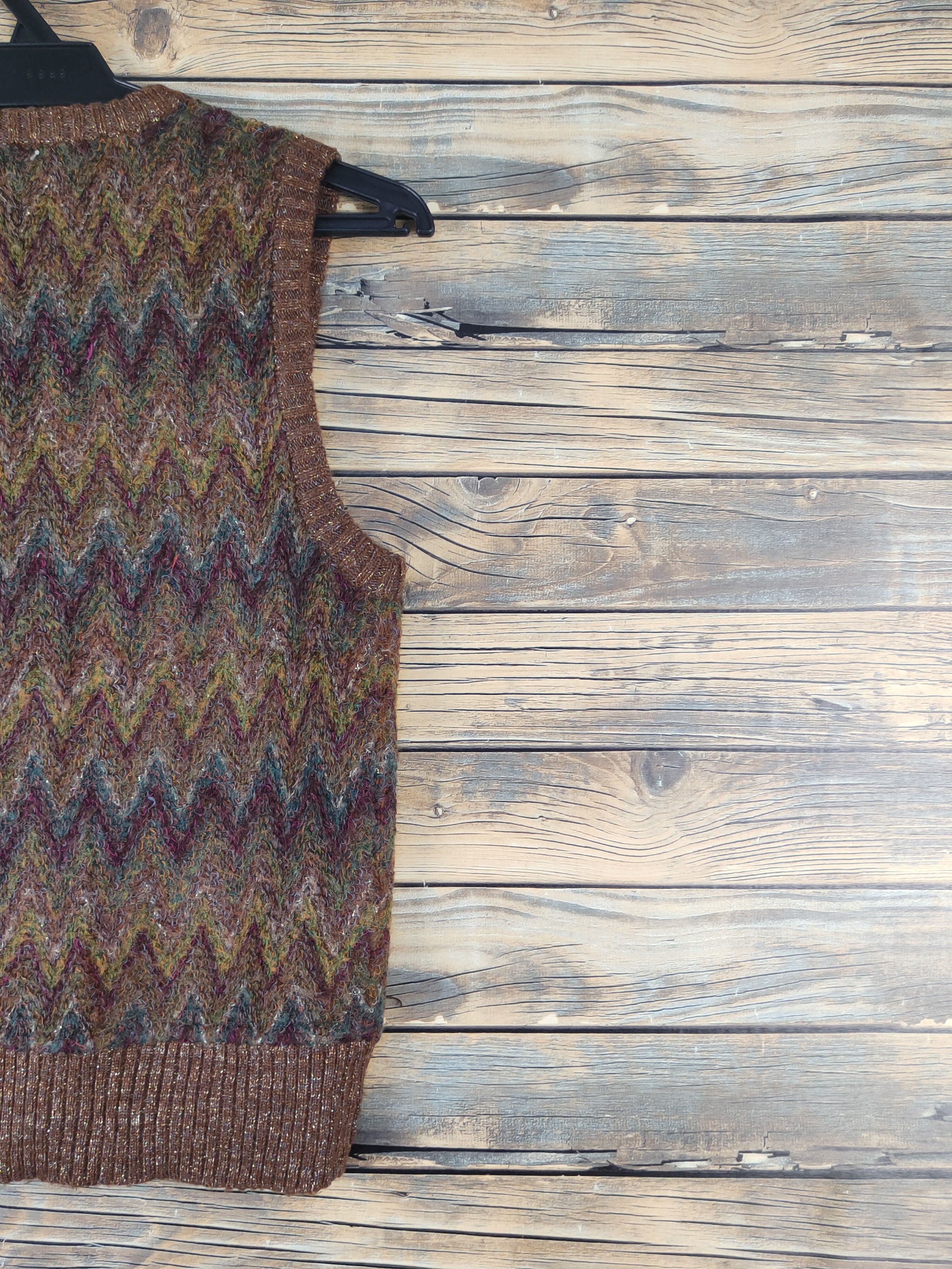 Japanese Brand × Vintage Hana-no Knit Dark Brown vintage mohair Knitwear Vests #W1513 Size XS / US 0-2 / IT 36-38 - 9 Thumbnail
