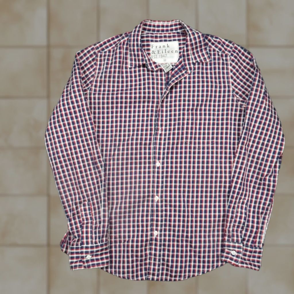 Frank & Eileen Frank & Eileen Shirt Womens Medium Red Plaid Long Sleeve Button-Up Lightweight Italy Size M / US 6-8 / IT 42-44 - 1 Thumbnail