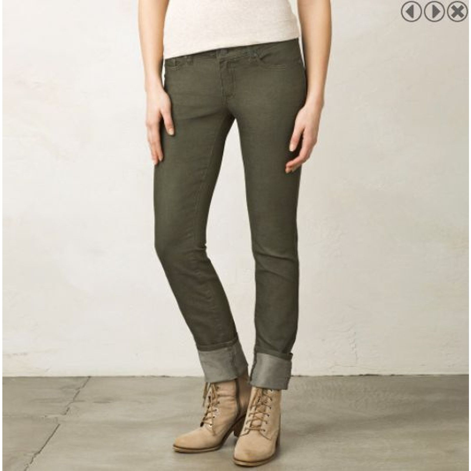 Prana Prana Womens Olive Green Skinny Jeans Size 8/29 Gorpcore Size 30" / US 8 / IT 44 - 1 Thumbnail
