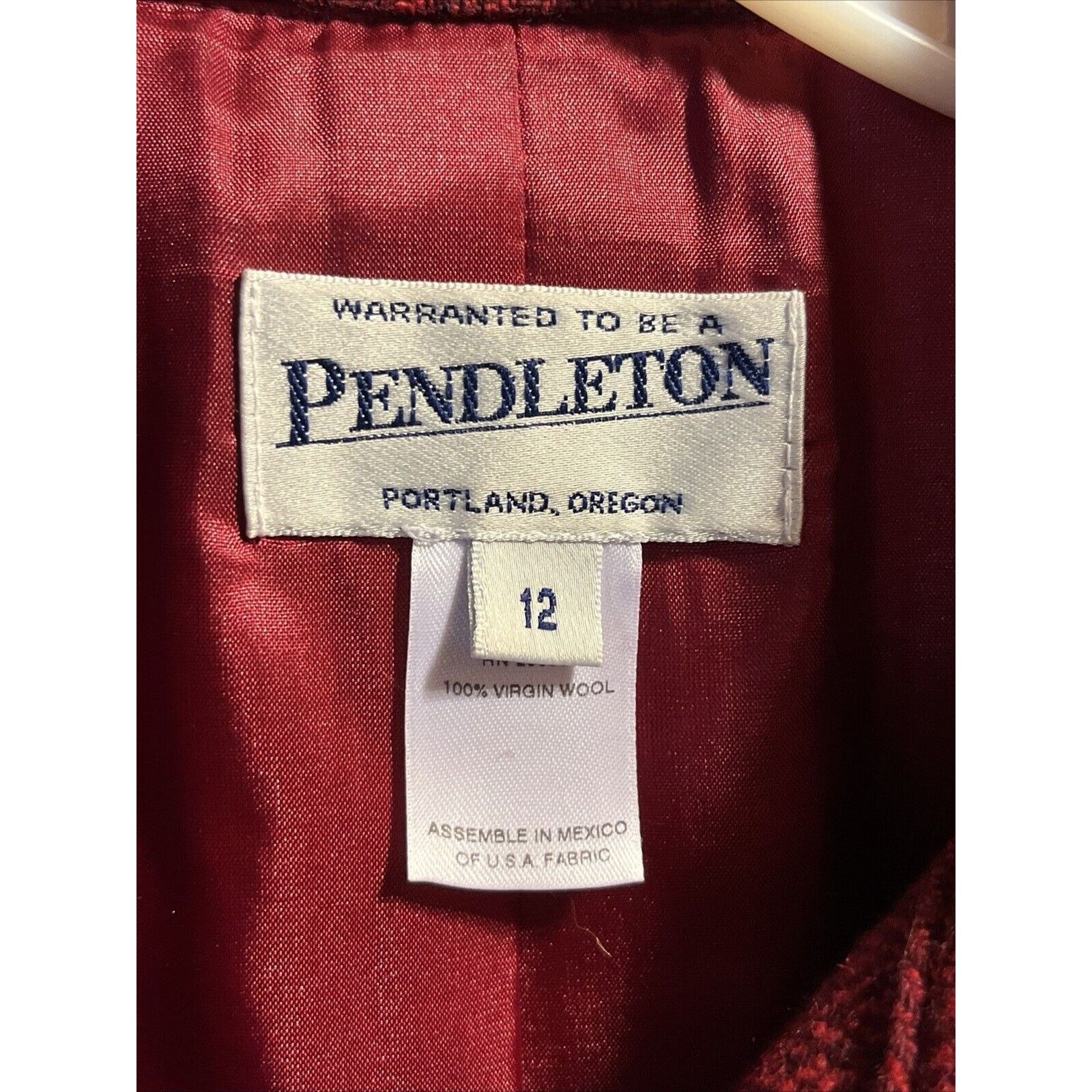 Pendleton Pendleton Women’s Size 12 Red Wool Long Sleeve 5 Button Coat Size XL / US 12-14 / IT 48-50 - 2 Thumbnail