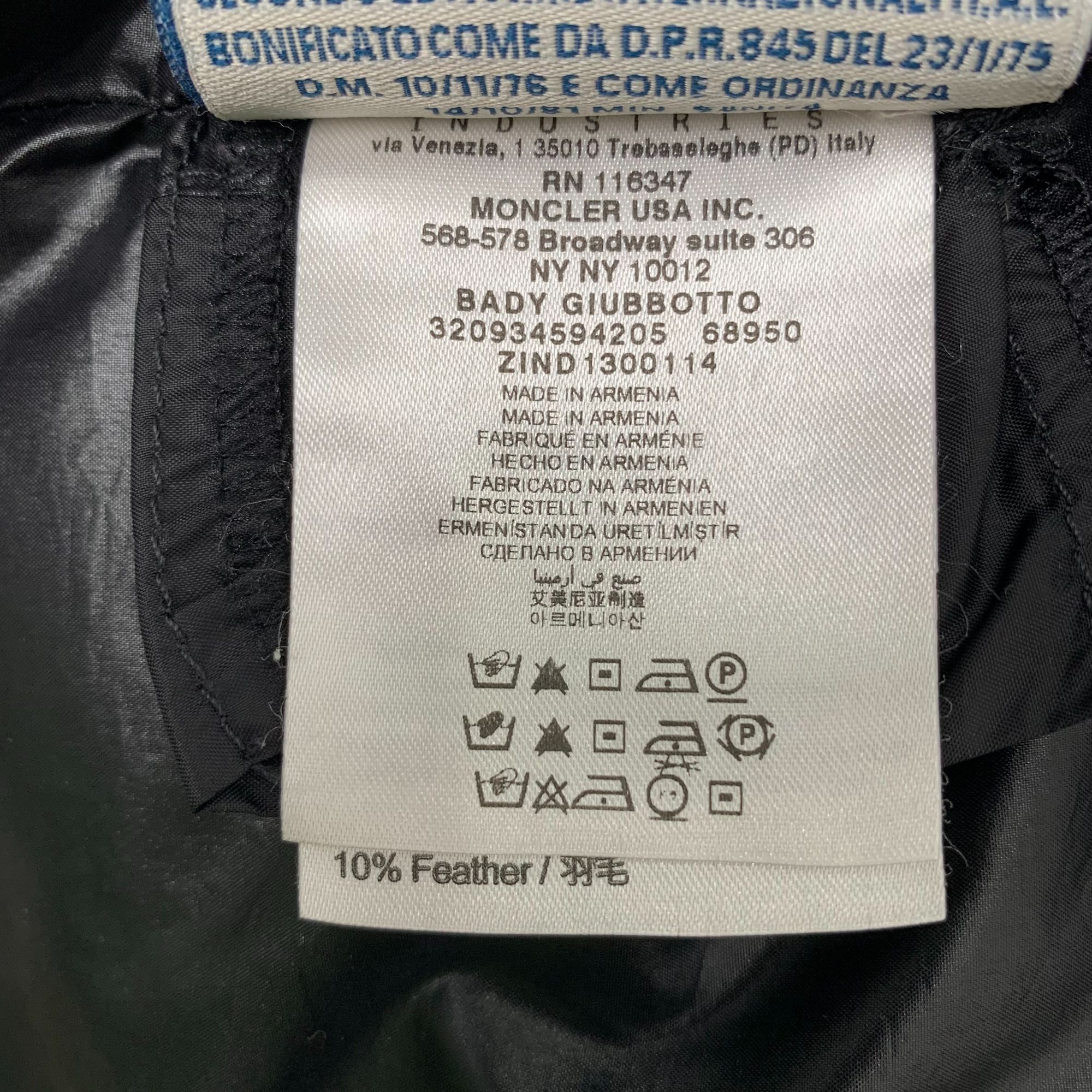 Moncler Moncler Bady Black Logo-Embellished Down Jacket (Size S) Size S / US 4 / IT 40 - 4 Thumbnail