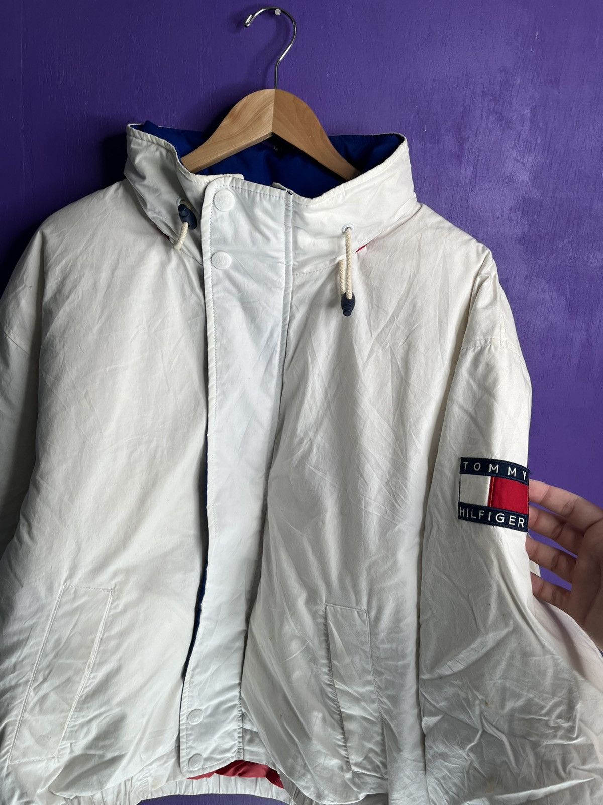 Tommy Hilfiger × Vintage Vintage 90s Tommy Hilfiger sleeve patch puffer jacket Size US XL / EU 56 / 4 - 3 Thumbnail