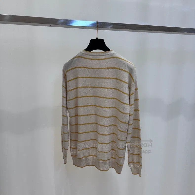 Brunello Cucinelli Brunello Cucinelli Striped Crew Neck Knit Sweater Size S / US 4 / IT 40 - 2 Thumbnail