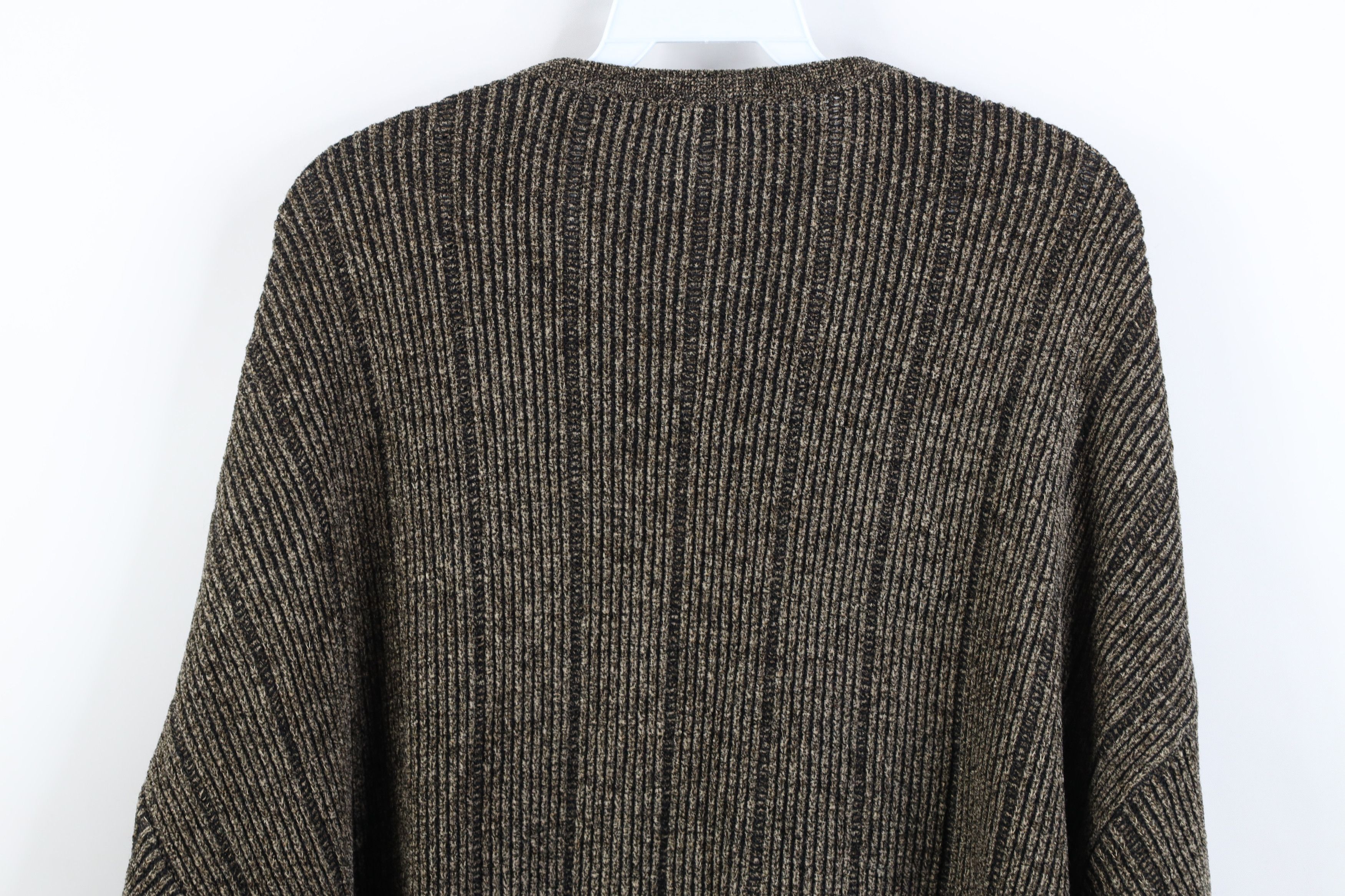 Vintage Vintage 90s Streetwear Ribbed Knit V-Neck Sweater Brown Size US XL / EU 56 / 4 - 8 Thumbnail