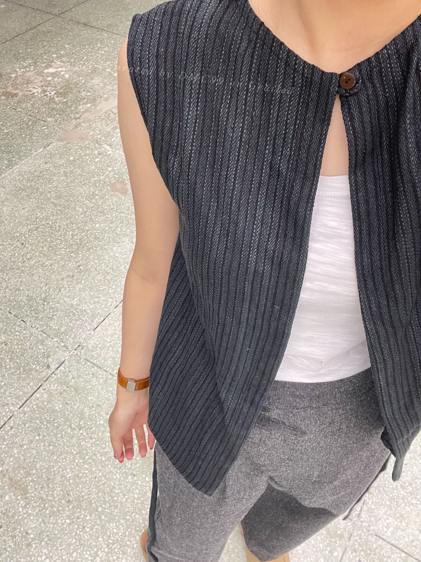Other Handmade Striped Tussah Silk Vest Size M / US 6-8 / IT 42-44 - 1 Thumbnail