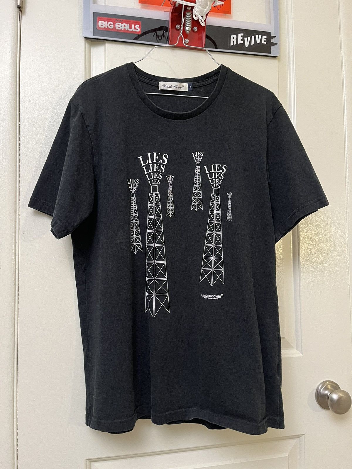 image of Jun Takahashi “Lies” T-Shirt in Black, Men's (Size Large)