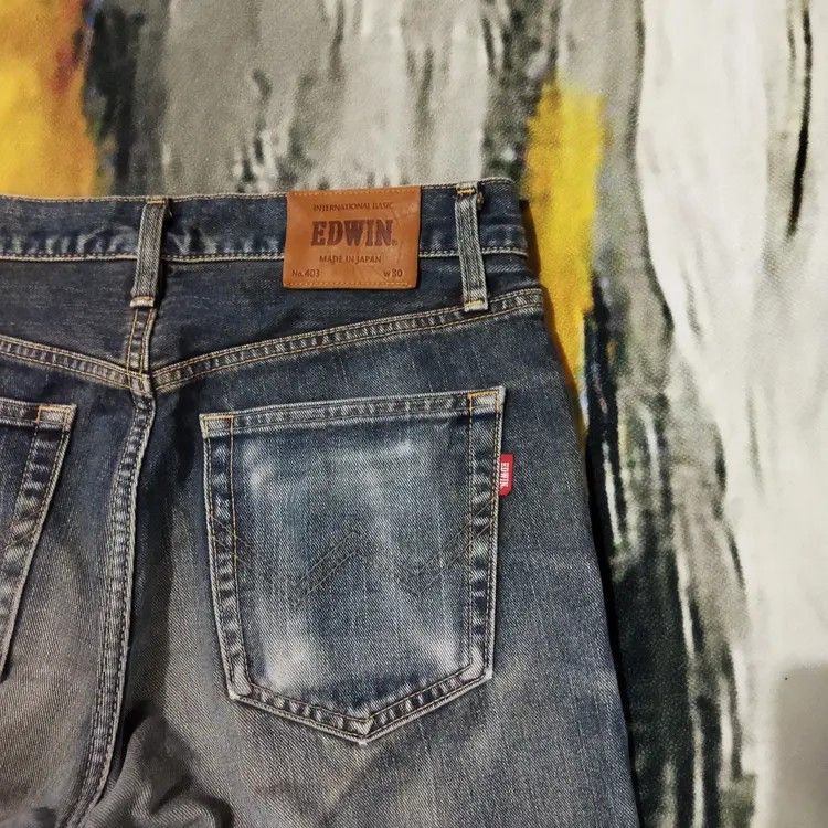 Edwin VINTAGE EDWIN 403 DISTRESSED FADED BLUE JEANS PANTS Size US 30 / EU 46 - 10 Thumbnail
