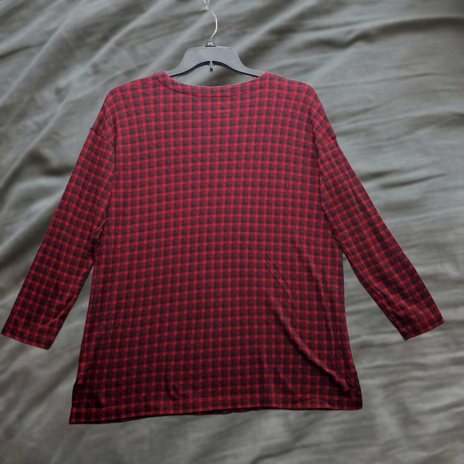 J. Jill J. Jill Tunic Blouse Womens S Plaid Long Sleeve V-Neck Pullover Multicolor Shirt Size S / US 4 / IT 40 - 1 Thumbnail