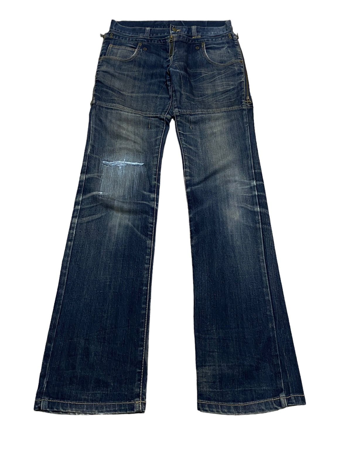 If Six Was Nine Rare Design Vintage Brand PPFM Double Waist Jeans 1990s Size US 33 - 1 Thumbnail