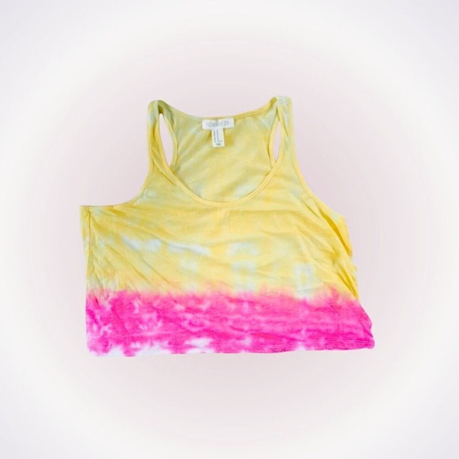 Forever 21 Forever 21 Yellow & Pink Tie-Dye Cropped Tank | Sz M Size M / US 6-8 / IT 42-44 - 1 Thumbnail