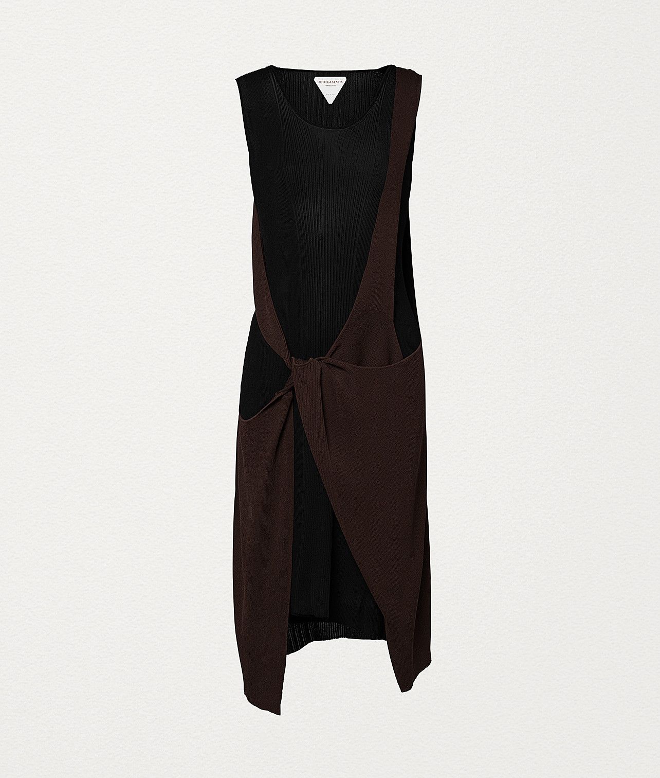 Bottega Veneta Deconstructed Layered Bi-Color Sheer Silk Ribbed Knit Dress Size XS / US 0-2 / IT 36-38 - 1 Thumbnail