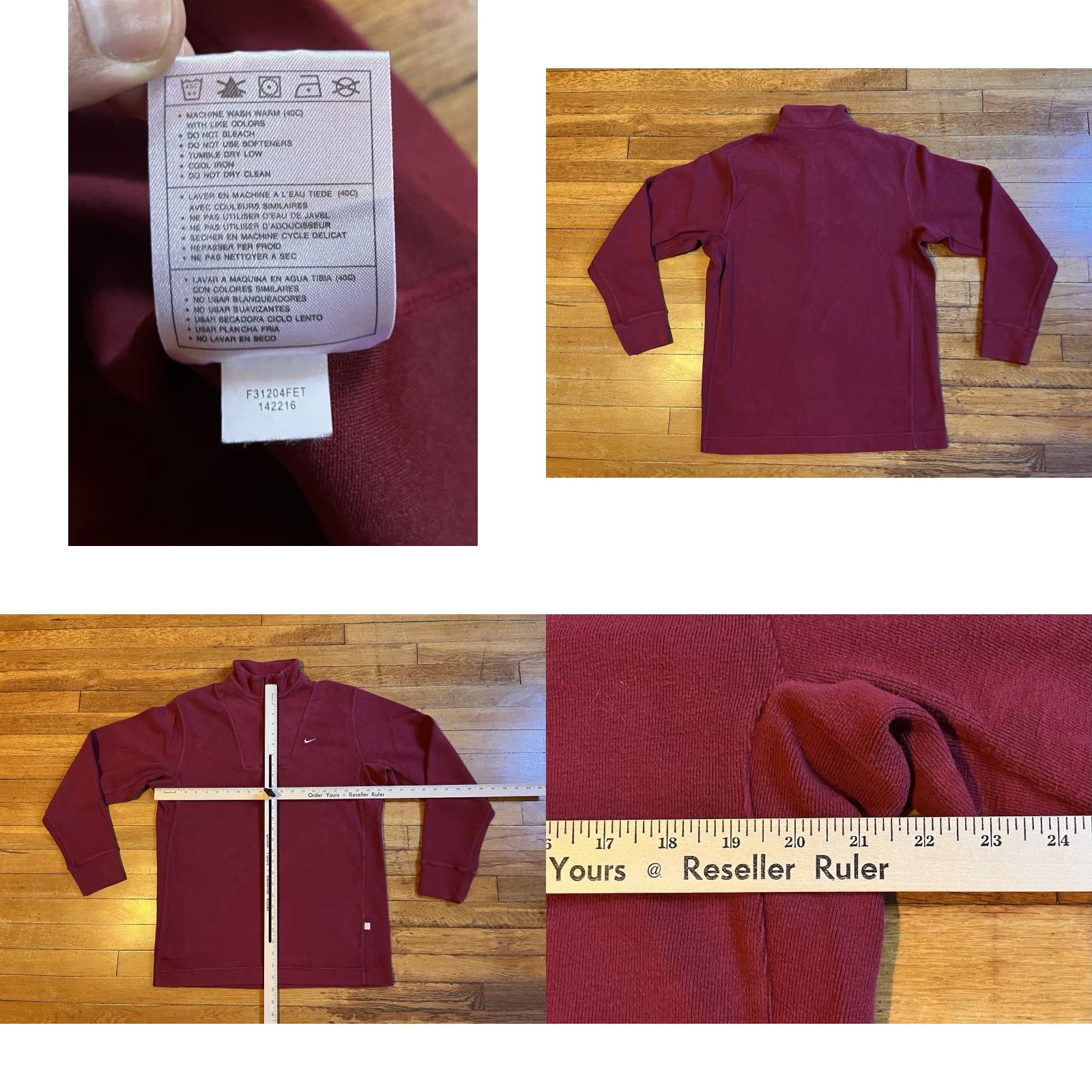 Nike VINTAGE Nike Tennis 1/4 Zip Sweater Mens M Maroon 90s Sports Nike Shirt Long Sleeve Zip Mock Neck Fleece Cotton Blend Polyester Embroidered Logo Size US M / EU 48-50 / 2 - 8 Thumbnail