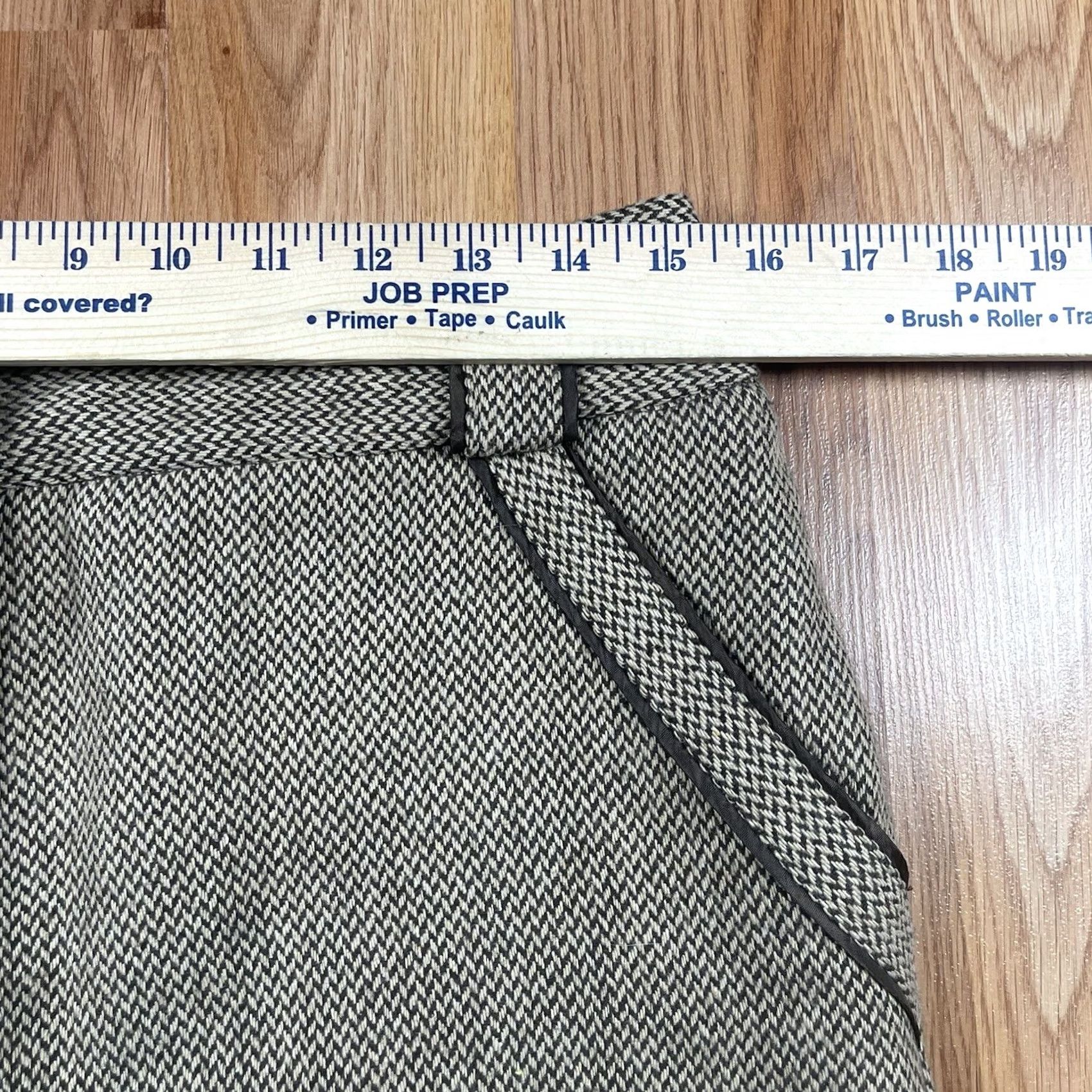 Vintage British Khaki Skirt Women's 8 Wool Blend Straight Pencil Lined Above Knee 58532 Size 30" / US 8 / IT 44 - 4 Thumbnail