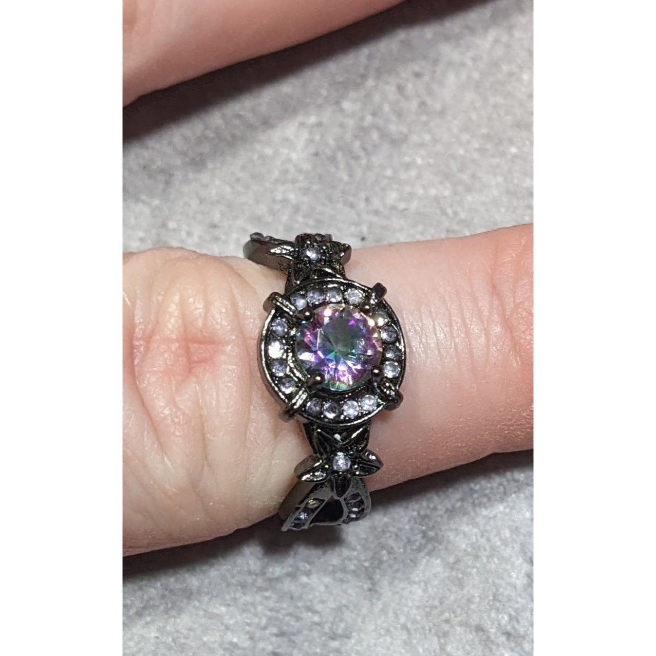 Other Gothic Purple Gemmed Ring With Star Accents Size 7.75 Size ONE SIZE - 5 Thumbnail