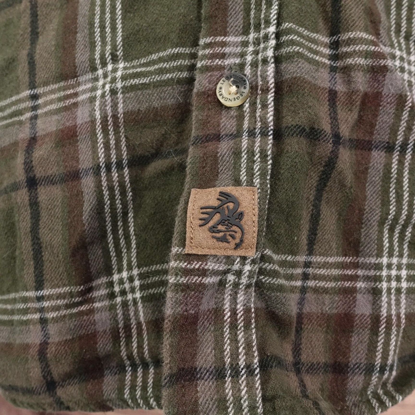 Vintage Legendary Whitetails Mens XL Flannel Shirt Green Plaid Long Sleeve Casual Outdoors Work Size US XL / EU 56 / 4 - 4 Thumbnail