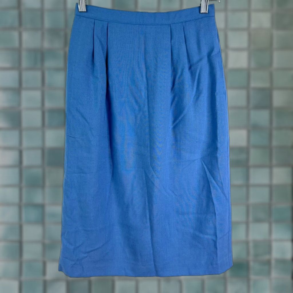 Vintage VINTAGE Fundamental Things Skirt A-Line Pleated Woven Midi 26X28 Pockets Blue 10 Womens Rich Rise Zip Non-SeasonalProbably Size 32" / US 10 / IT 46 - 1 Thumbnail