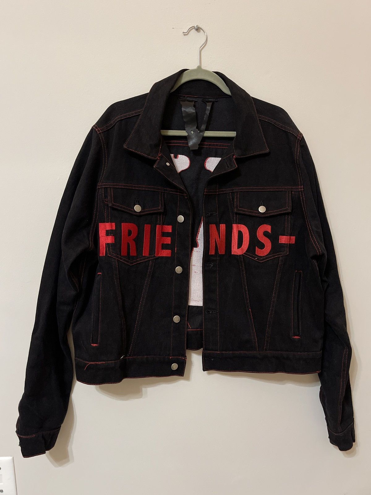 Pink Vlone Hoodie Vlone “Friends” Denim Rockstar Jacket