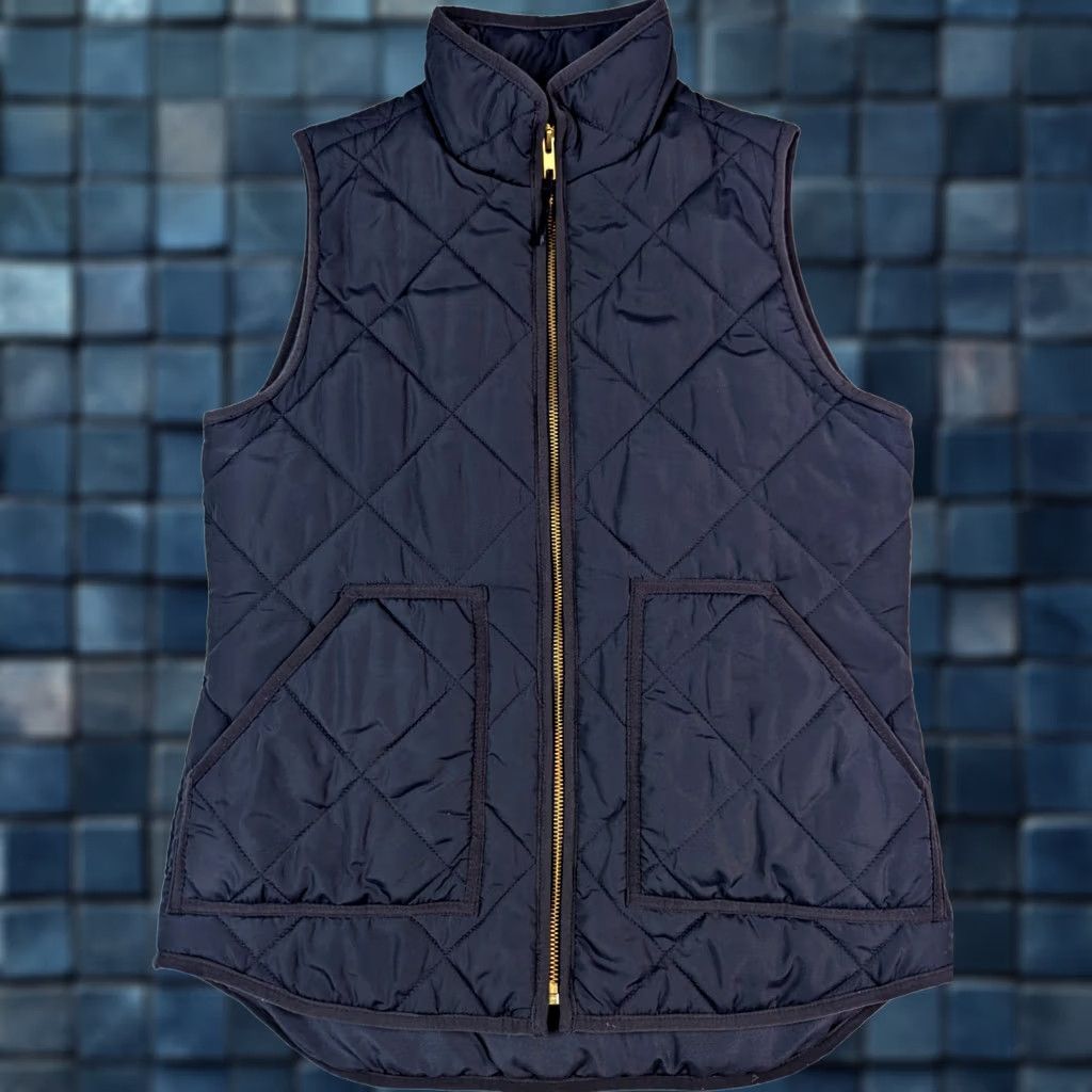 J.Crew J. Crew Quilted Vest Men XS Navy Blue Insulated Lightweight Pockets Zip Mid-Length Jacket Coat Outerwear Size US XS / EU 42 / 0 - 1 Thumbnail