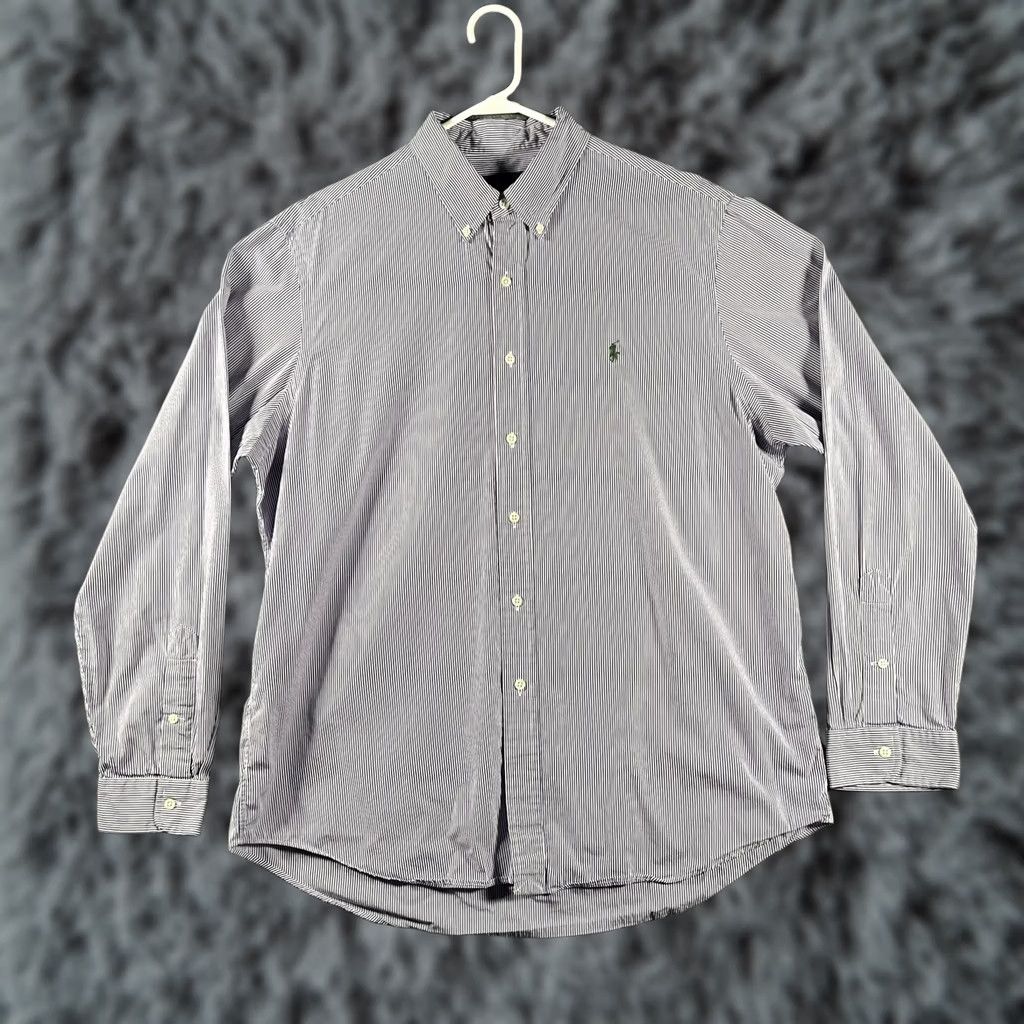 Ralph Lauren Ralph Lauren Shirt Mens XL Purple White Striped Button-Down Oxford Size US XL / EU 56 / 4 - 1 Thumbnail