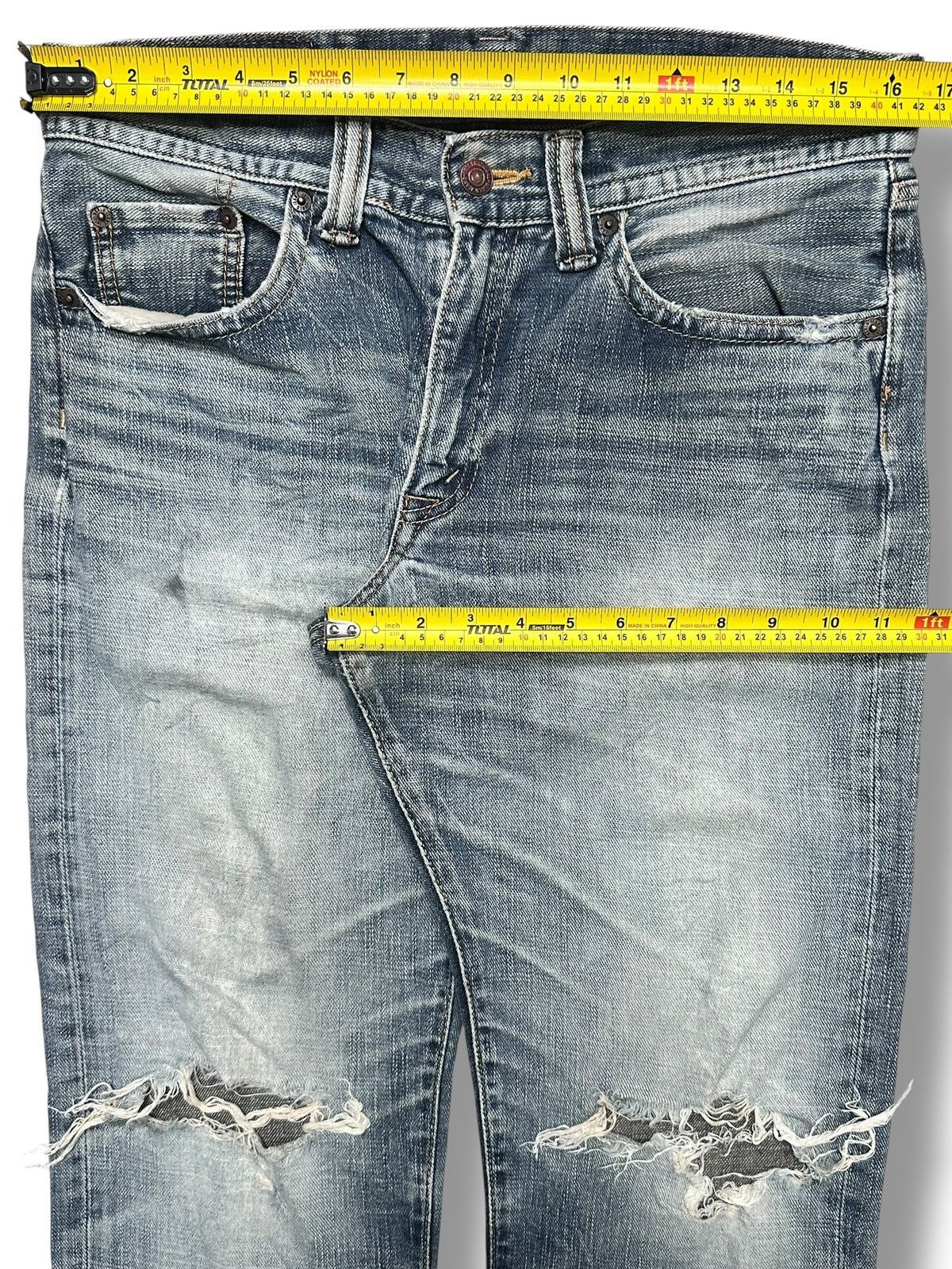 Japanese Brand GILHEART Distressed Japan Denim Straight Jeans With Faded Size US 33 - 20 Thumbnail