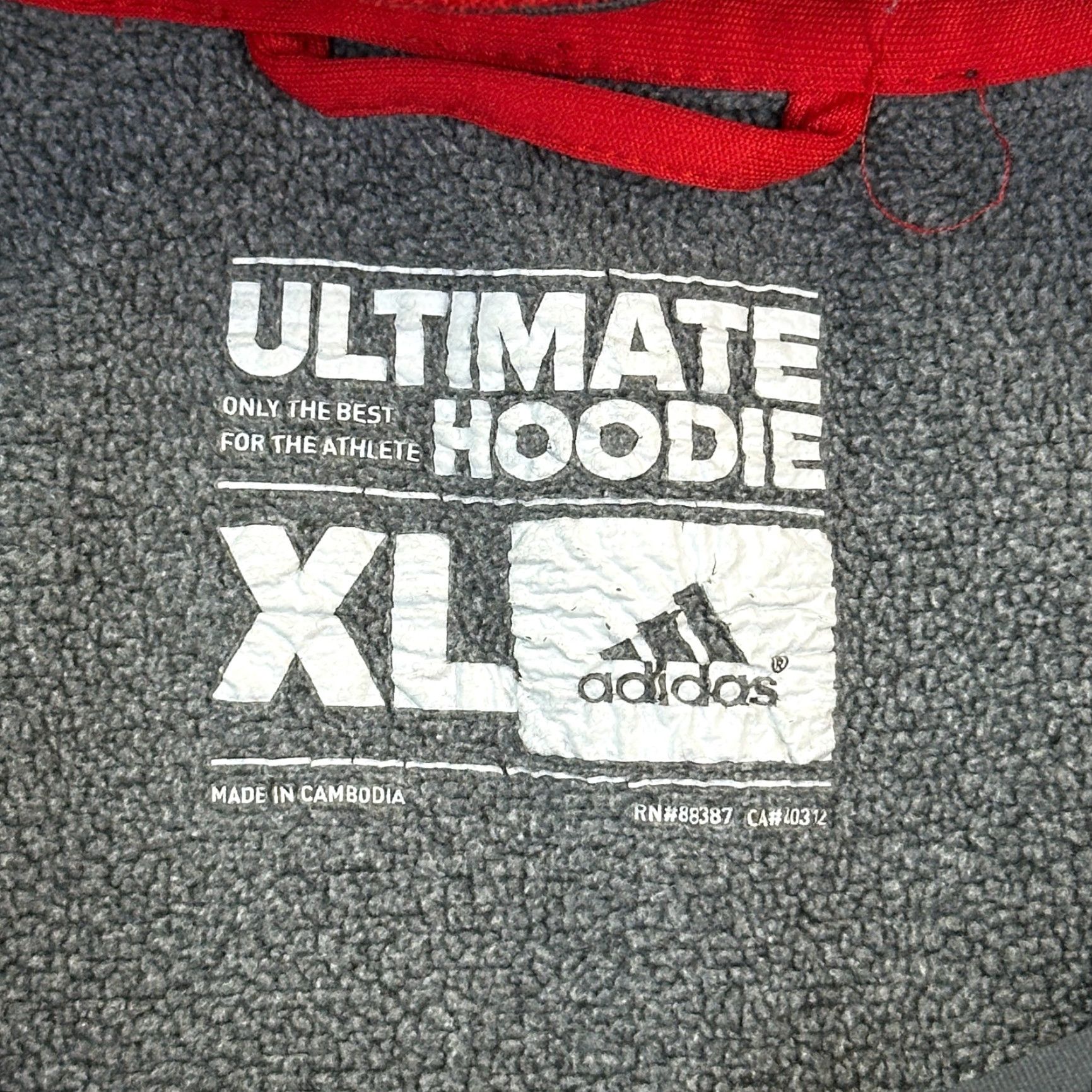 Adidas Adidas Ultimate Hoodie Mens XL Gray Red Climawarm Athletic Pullover Boxy Fit Hoodie Mens XL Gray Red Climawarm Boxy Fit Size US XL / EU 56 / 4 - 7 Thumbnail