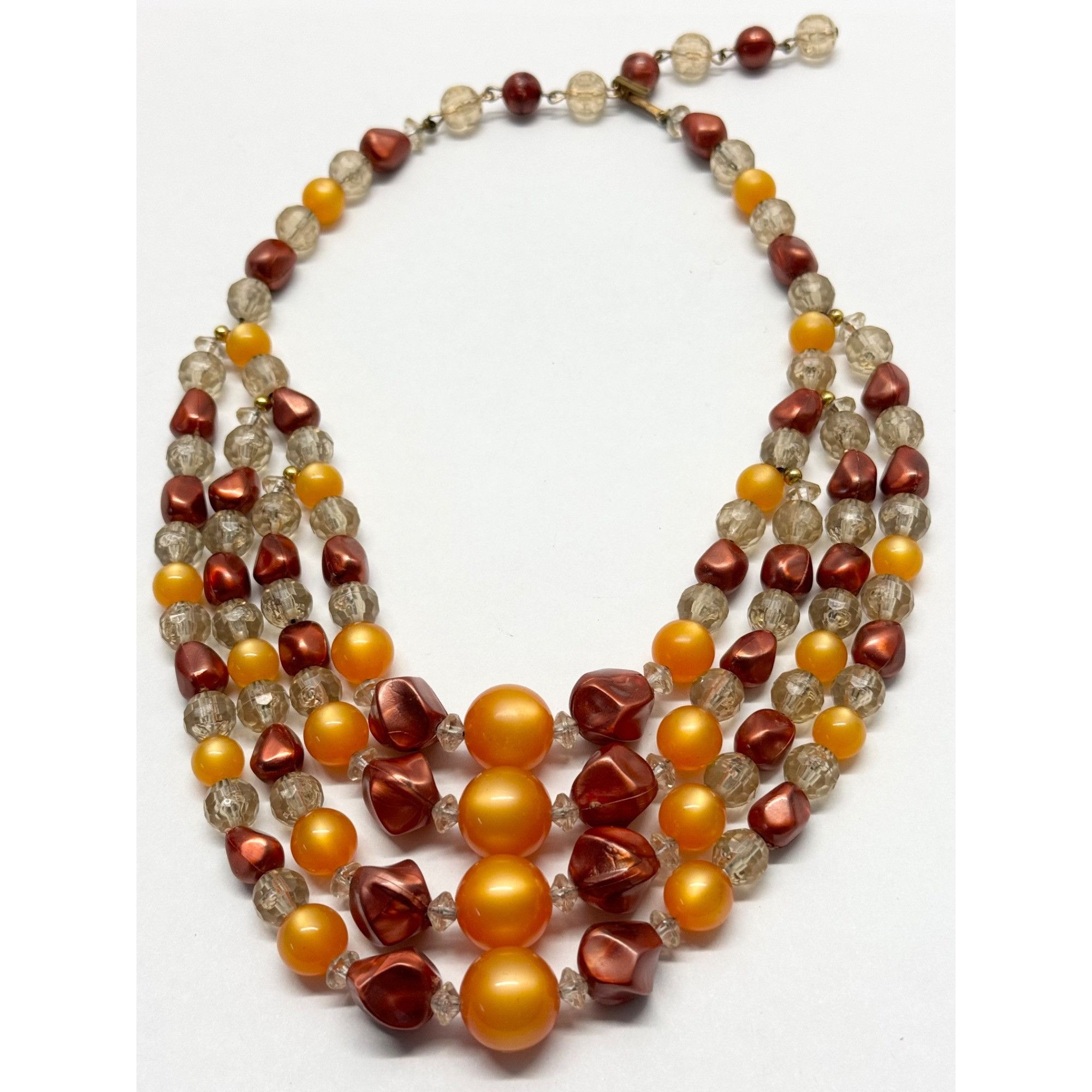 Vintage Vintage four strand beaded orange collar necklace Size ONE SIZE - 2 Thumbnail