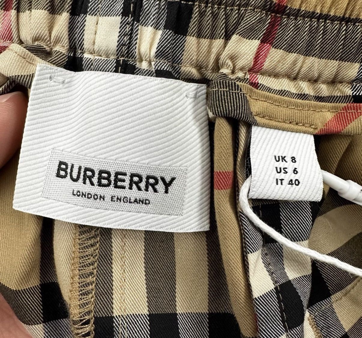 Burberry Burberry Check Black Side Silk Panel Wide Leg Pants K12 Size 27" / US 4 / IT 40 - 3 Thumbnail