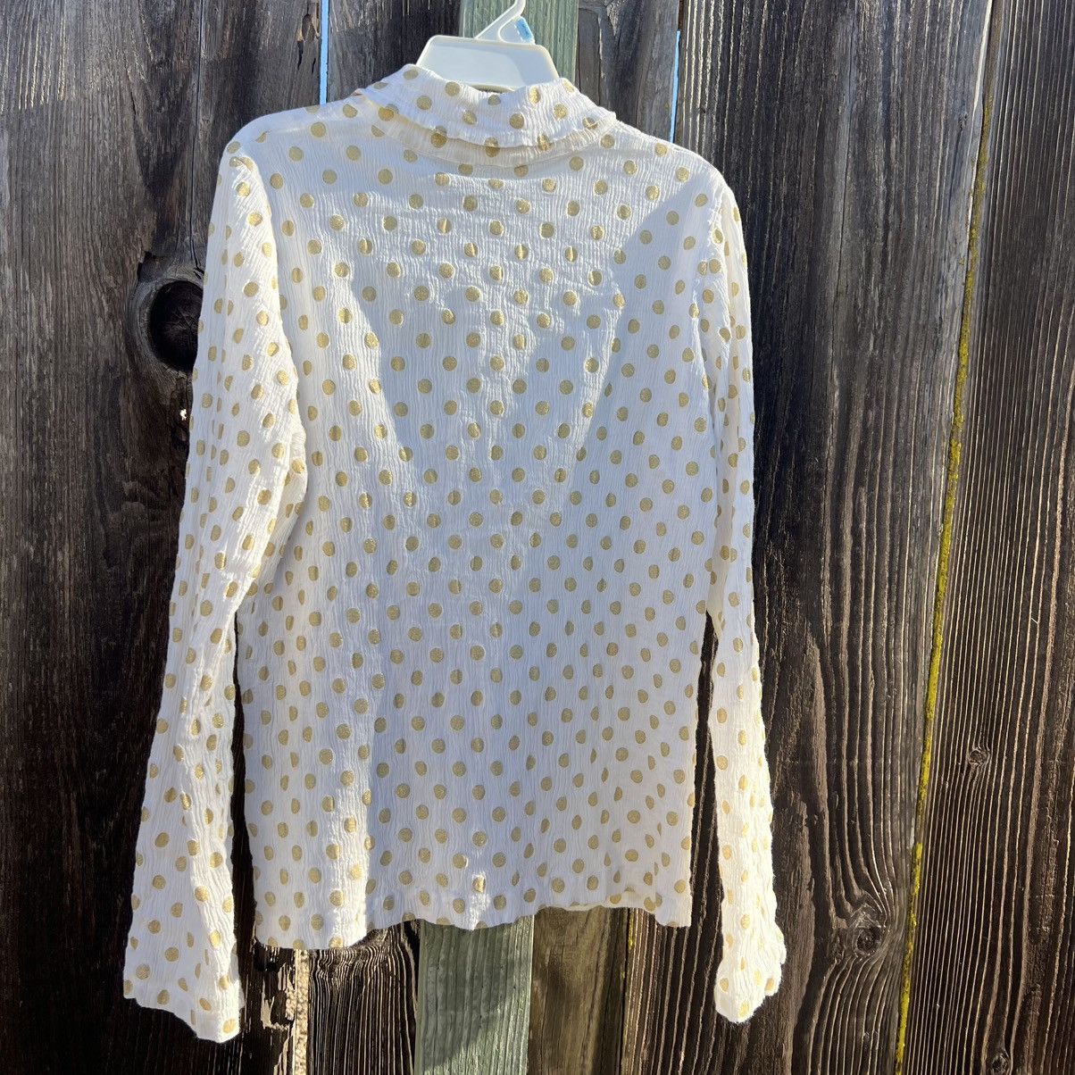 Tsumori Chisato Tsumori Chisato Gold Polka Dot Crinkle Gauze Blouse Japan Size S / US 4 / IT 40 - 2 Thumbnail