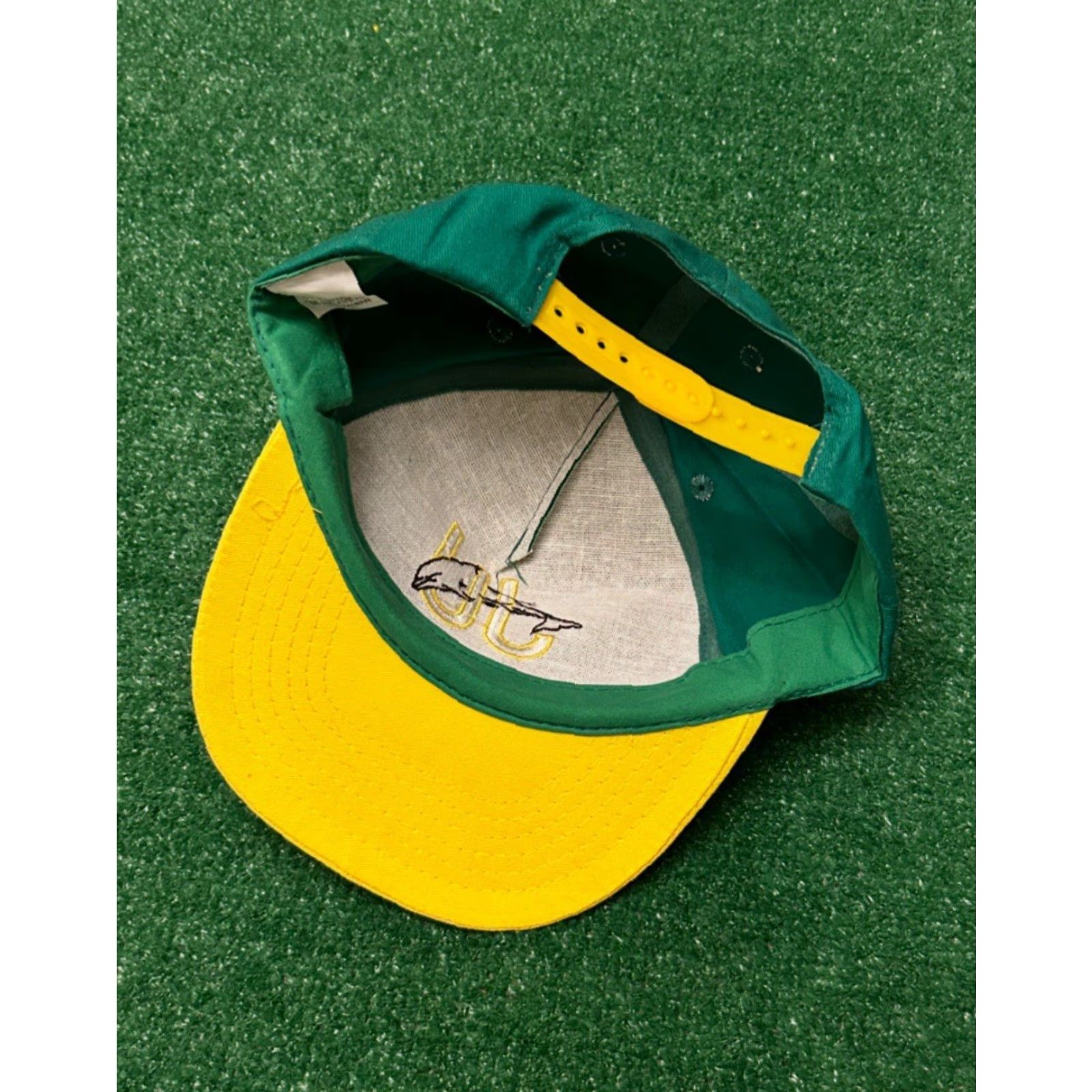 Vintage VINTAGE Jacksonville University Dolphins JU Gatorade Jiffy SnapBack Hat Mens One Size Green 90s 80s University Sports Hip Hop Adjustable Size ONE SIZE - 3 Thumbnail