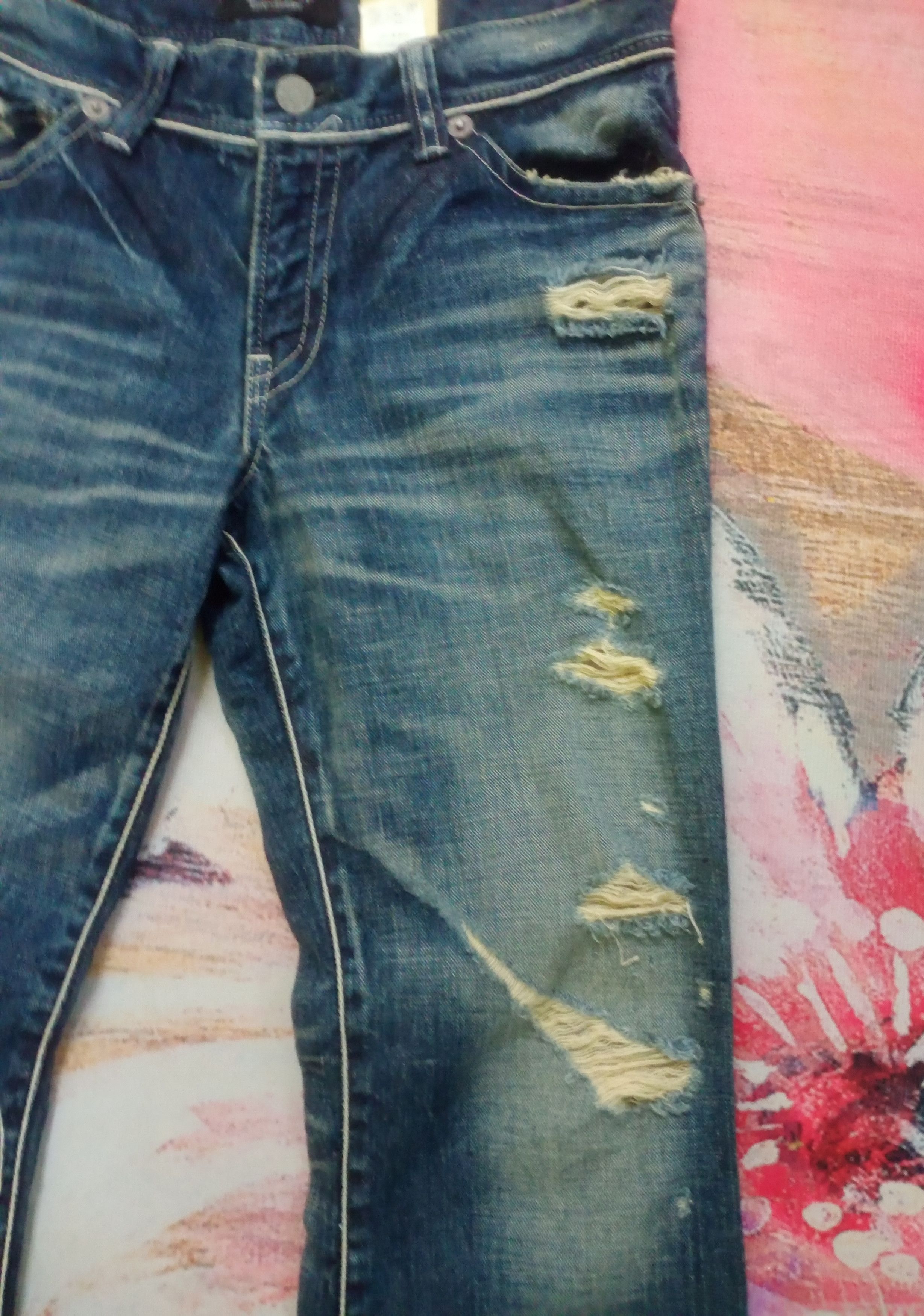 If Six Was Nine Rare Distressed Ufin & Sons Flare Boot cut Jeans Size US 33 - 11 Thumbnail