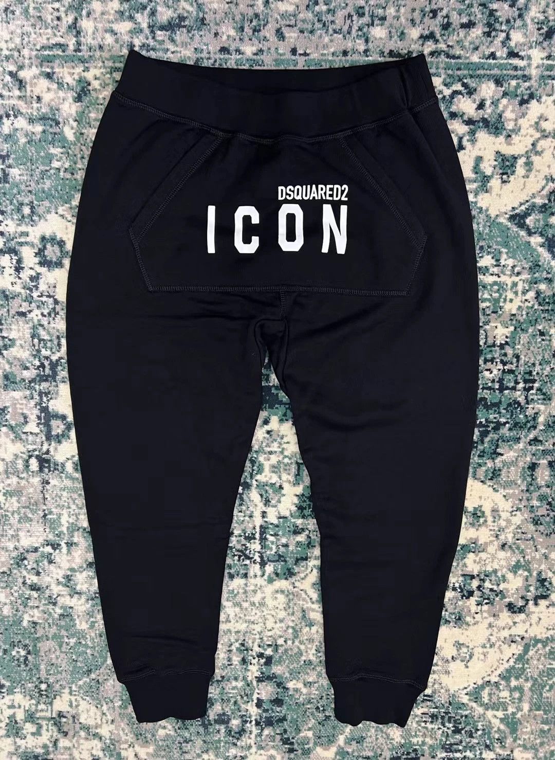 Dsquared2 Dsquared2 ICON Black Slim Fit 9T Fleece Sweatpants Size US 29 - 1 Thumbnail
