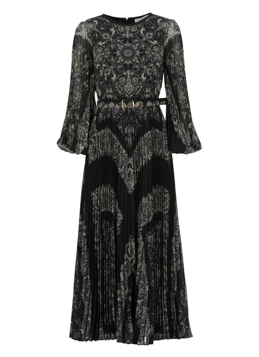 oc11z0825 Sunray Midi Dress in Black/White