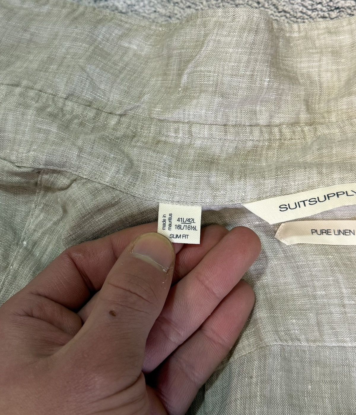 Suitsupply Suitsupply Linen Shirt Mens L Slim Fit Beige Italian Fabric Size US L / EU 52-54 / 3 - 10 Thumbnail
