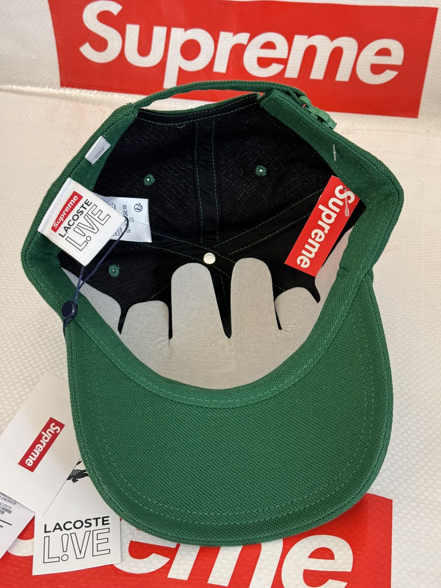 Supreme Supreme LACOSTE Pique 6-Panel Green hat cap | Grailed