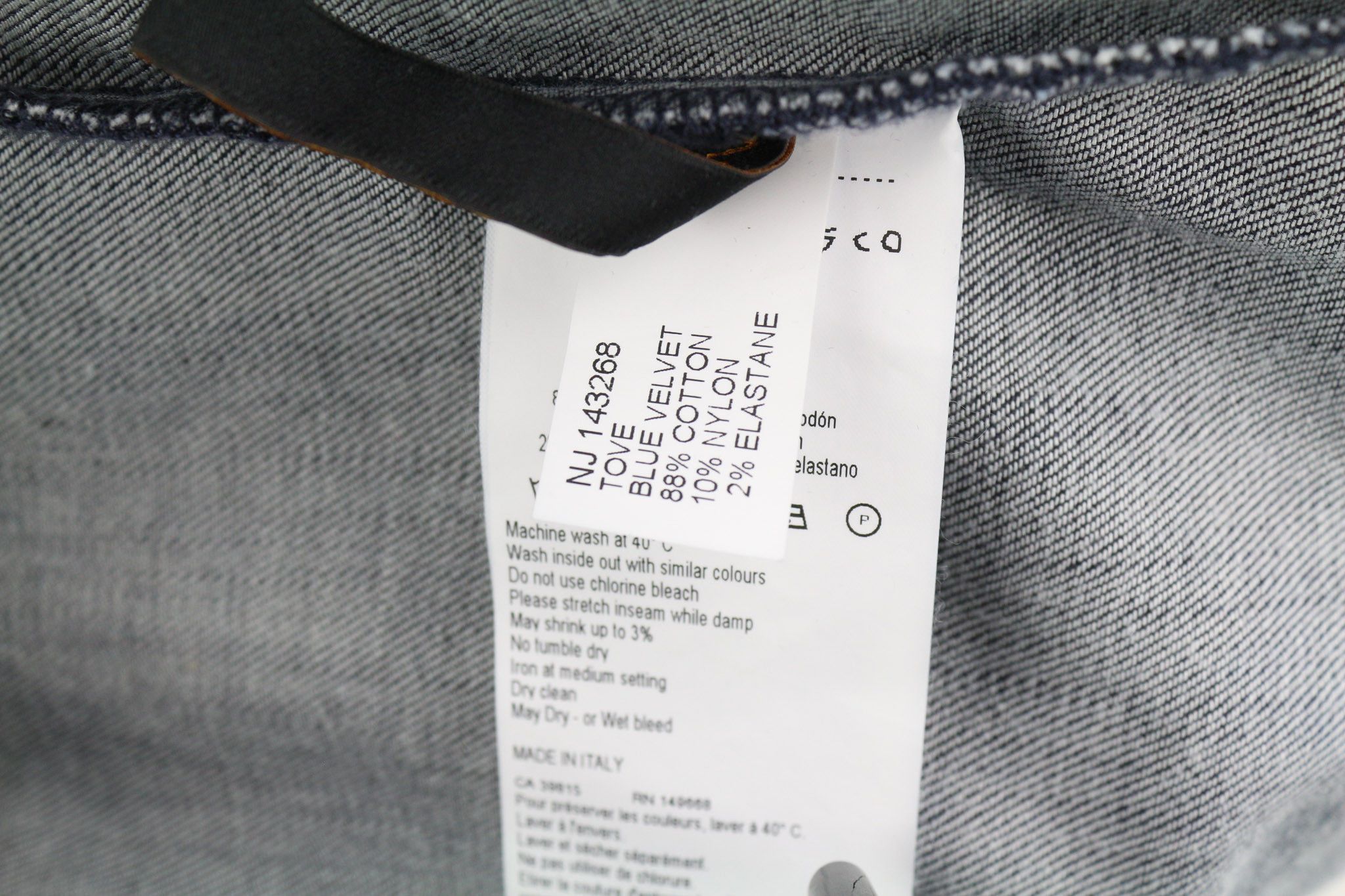 Nudie Jeans TOVE M Blue Velvet Polo Dark Long Sleeve Jacket 82422 Size US M / EU 48-50 / 2 - 8 Thumbnail
