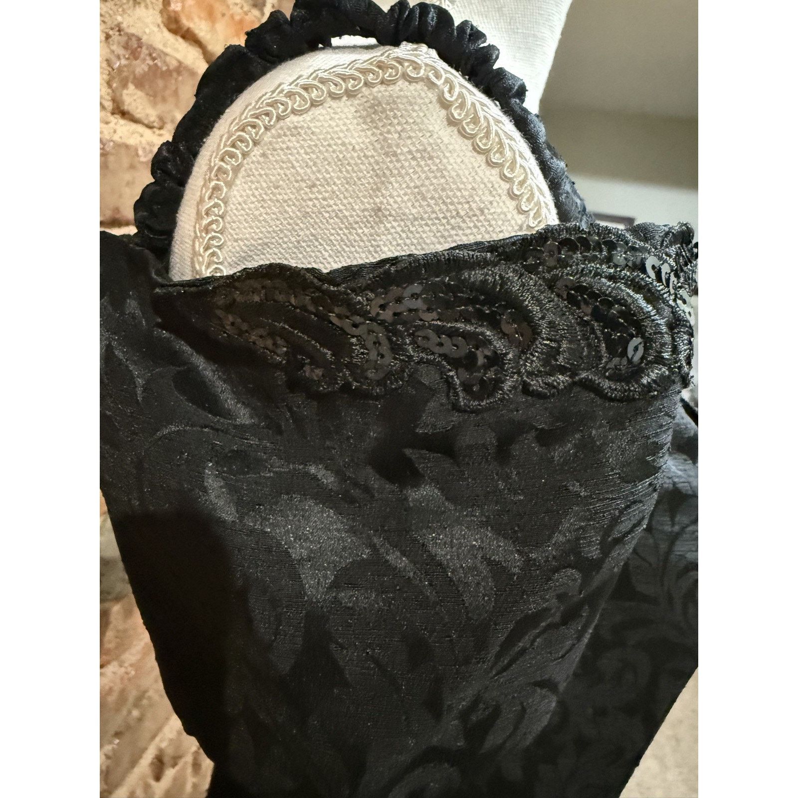 VTG Scott McClintock black Brocade Bodice midi party dress