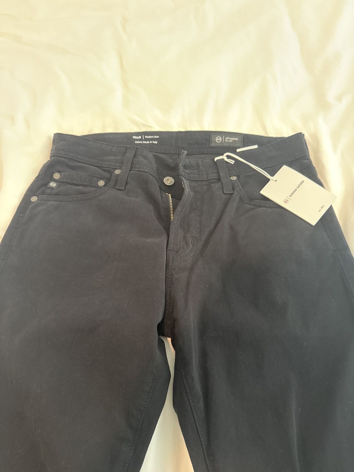 AG Adriano Goldschmied Tellis - Modern Slim Sueded Sateen Black Size US 30 / EU 46 - 3 Thumbnail