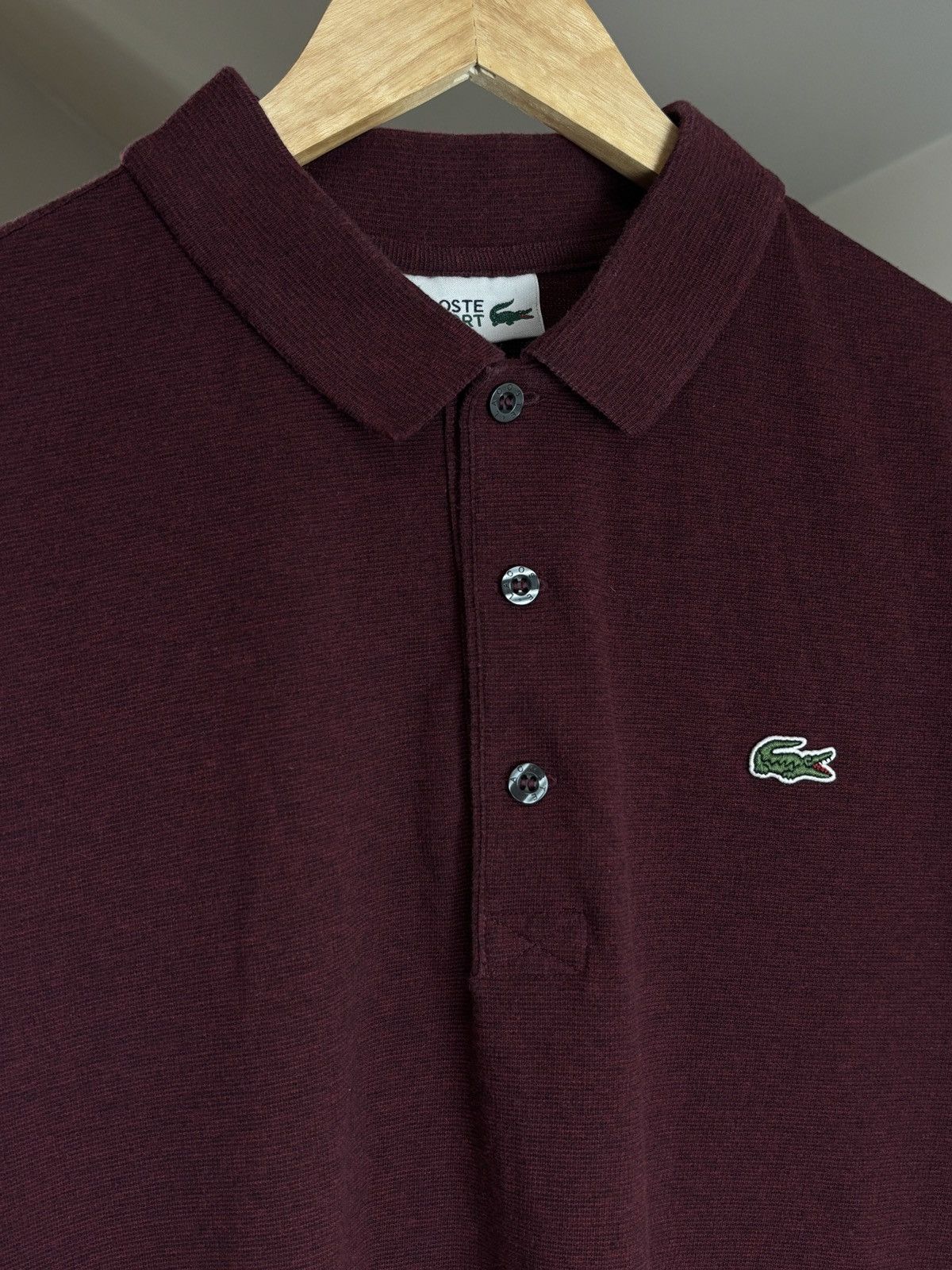 Designer × Lacoste Lacoste Burgundy Polo Shirt Size US L / EU 52-54 / 3 - 2 Thumbnail