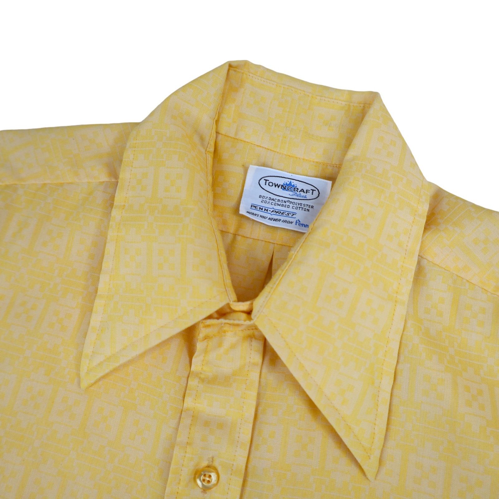 JCPenney × Towncraft × Vintage VTG 70s Pennys Towncraft Polyester Design Button Up Shirt Size US L / EU 52-54 / 3 - 5 Thumbnail