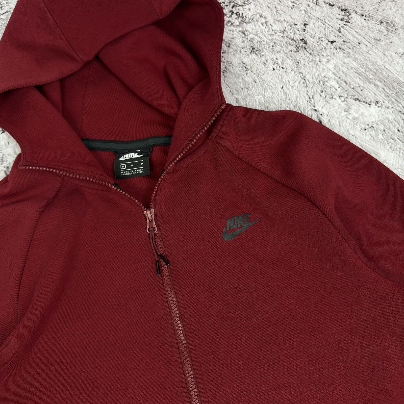 Nike Nike Tech Fleece Men's Red Cotton Spellout Full Zip Hoodie M Size US M / EU 48-50 / 2 - 4 Thumbnail