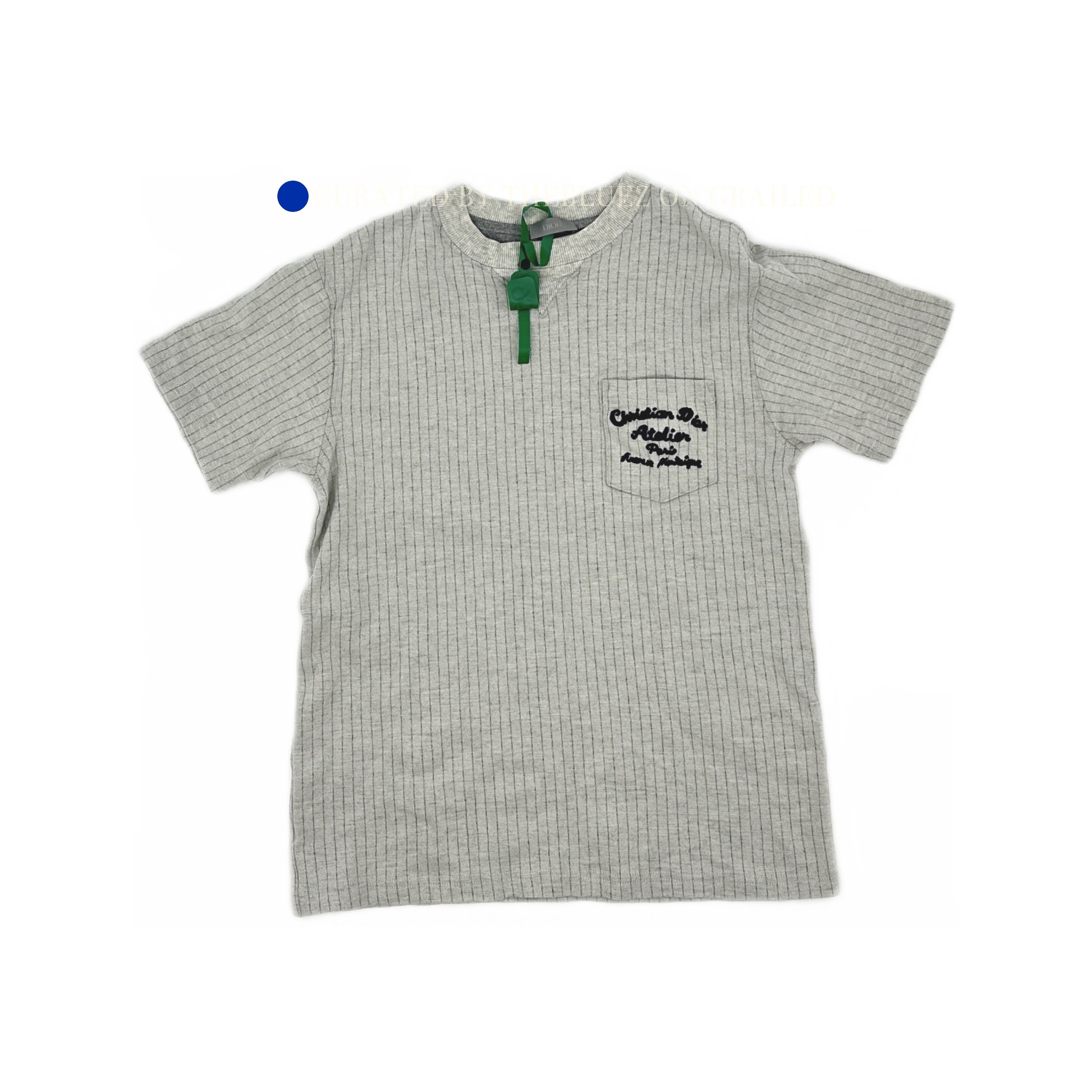 Dior Striped Logo T-Shirt in Gray Size US M / EU 48-50 / 2 - 1 Thumbnail