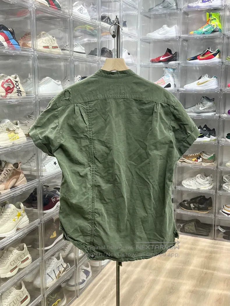 Greg Lauren Greg Lauren Military Cloth Denim Spliced Sleeveless Jacket Size US XL / EU 56 / 4 - 6 Thumbnail