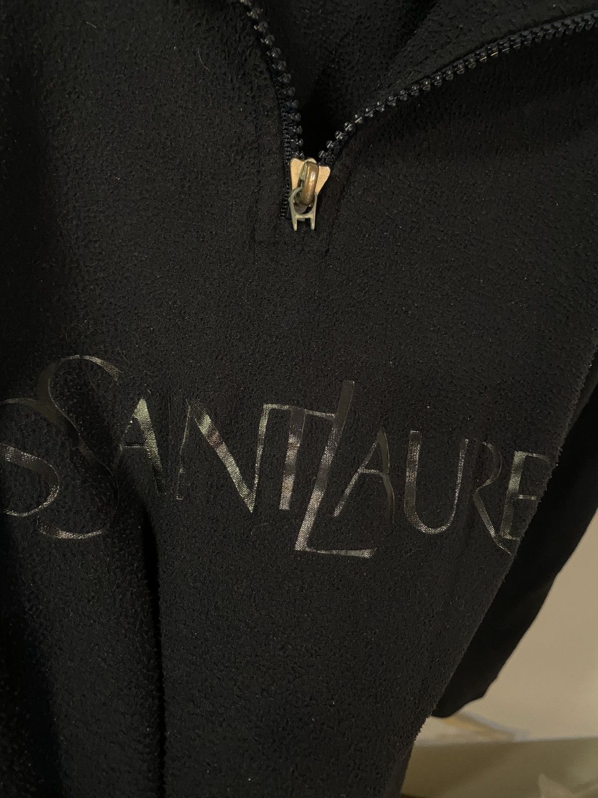 Yves Saint Laurent Fleece YSL Sweatshirt 1/4 Zip Big Logo YSL Sweater Polar Size US XL / EU 56 / 4 - 4 Thumbnail