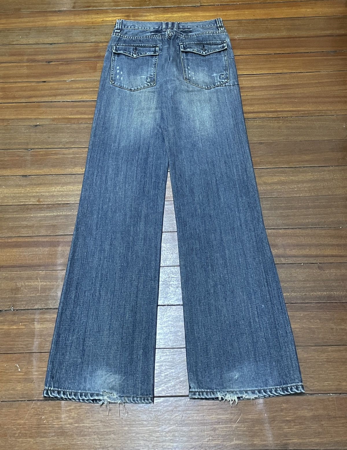 Le Grande Bleu (L.G.B.) Vintage Japanese Brand Semantic Design Patchwork Jeans 1990s Size US 30 / EU 46 - 2 Thumbnail