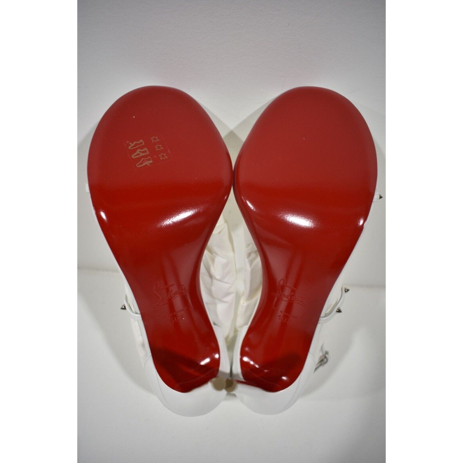 Christian Louboutin Riojana Spikes 100 White Ankle Strappy Sandal Heel Pump 40.5 Size US 10.5 / IT 40.5 - 12 Thumbnail
