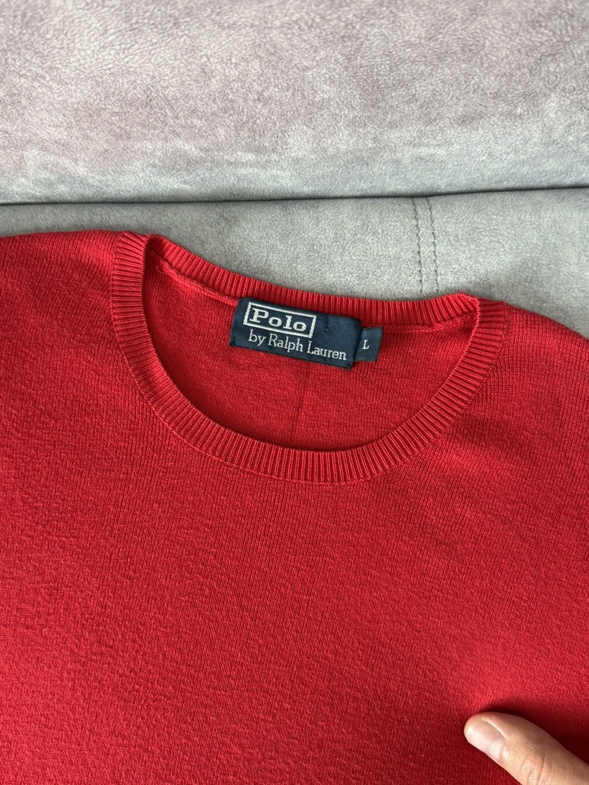 Polo Ralph Lauren × Vintage Vintage Polo Ralph Lauren red cotton sweater Y2K size L Size US L / EU 52-54 / 3 - 10 Thumbnail