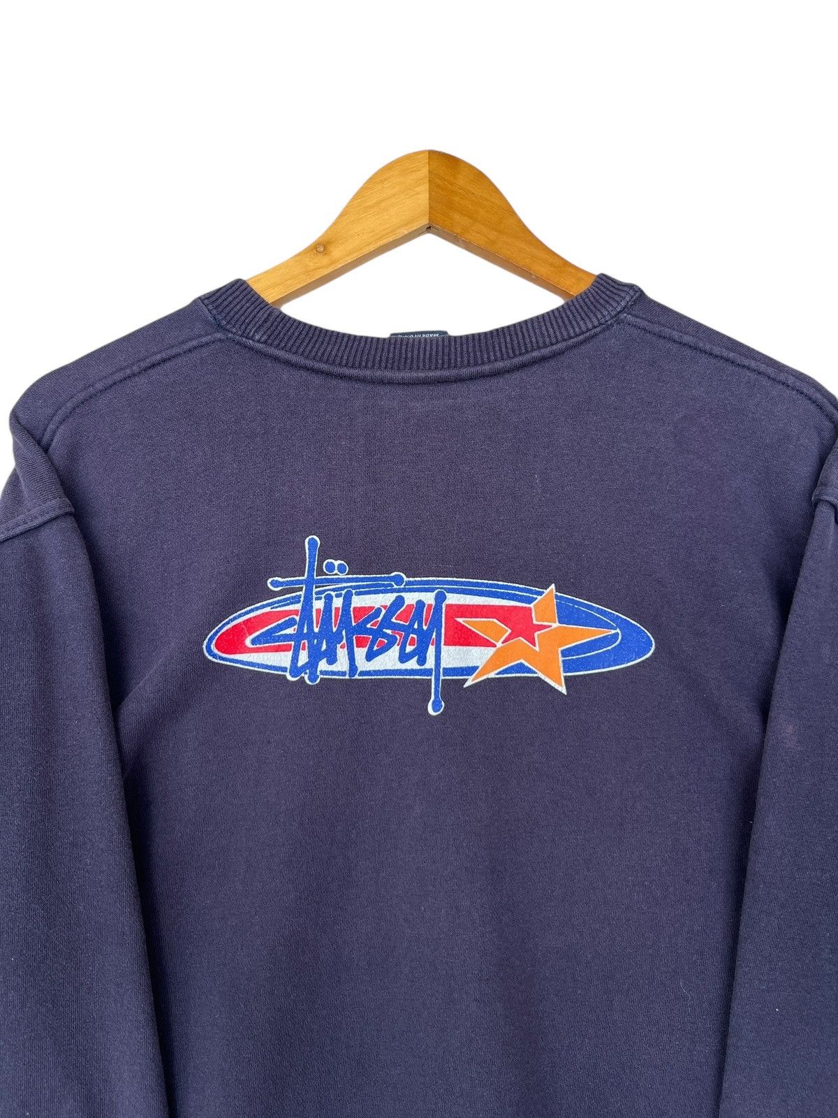 Stussy Rare🔥 Vintage 90s Stussy Star Sunfaded Distressed Sweatshirt Size US M / EU 48-50 / 2 - 5 Thumbnail