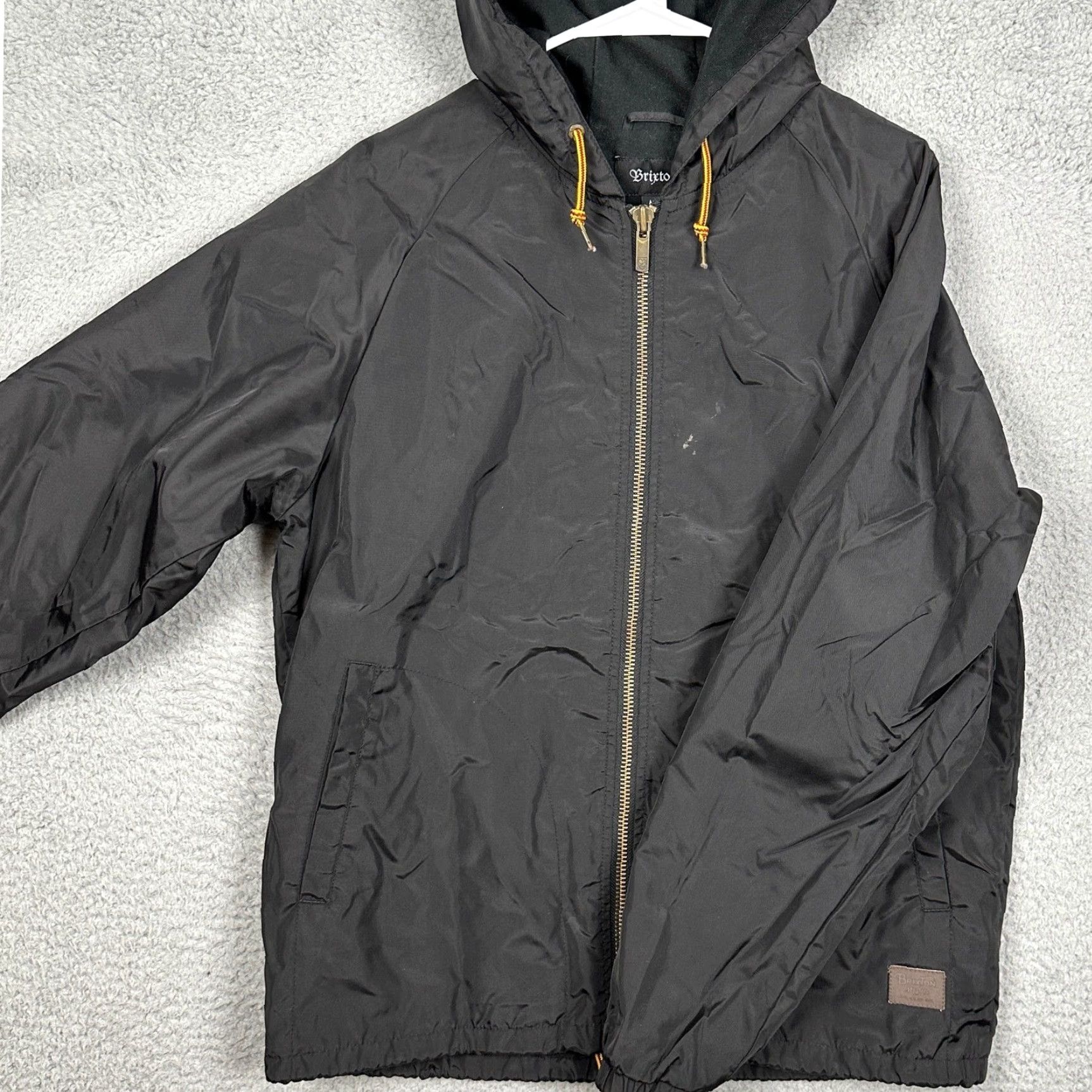 Brixton Brixton Jacket Mens Medium Black Windbreaker Fleece Lined Full Zip Hooded Coat Size US M / EU 48-50 / 2 - 2 Thumbnail