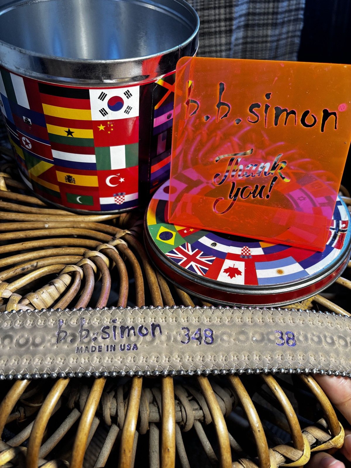 B.B. Simon Bb simon Aluminum Eye Belt Size 38 - 5 Thumbnail